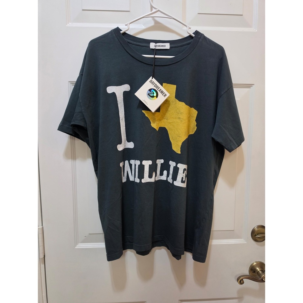 Daydreamer LA NWT Willie Nelson I Heart Willie Texas Merch Tee Charcoal Small